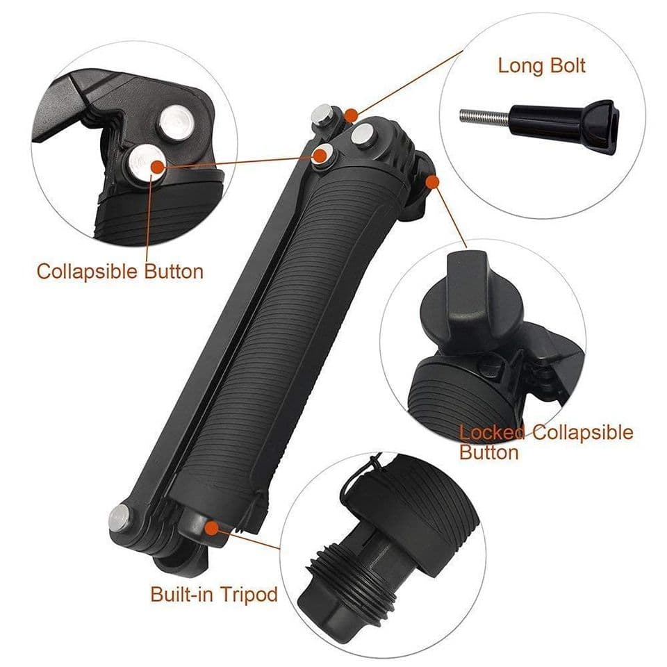 3 Way Monopod Grip Tripod Foldable Selfie Stick Stabilizer Mount Holder For Action Camera view 3