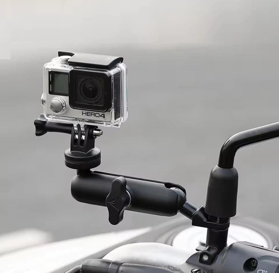 360° Metal Motorcycle Bike Action Camera Holder Mirror Mount view 1