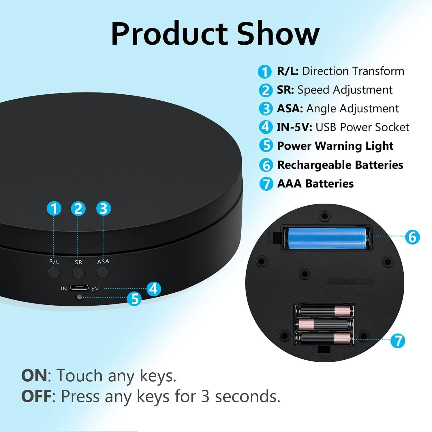 360° Motorized Rotating Display Stand 15CM Electric Turntable view 2
