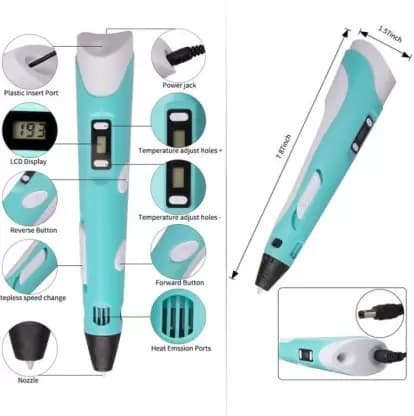 3D Pen Professional Creativity 3D Printing Pen with 3 x 1.75mm ABS/PLA Filament view 2