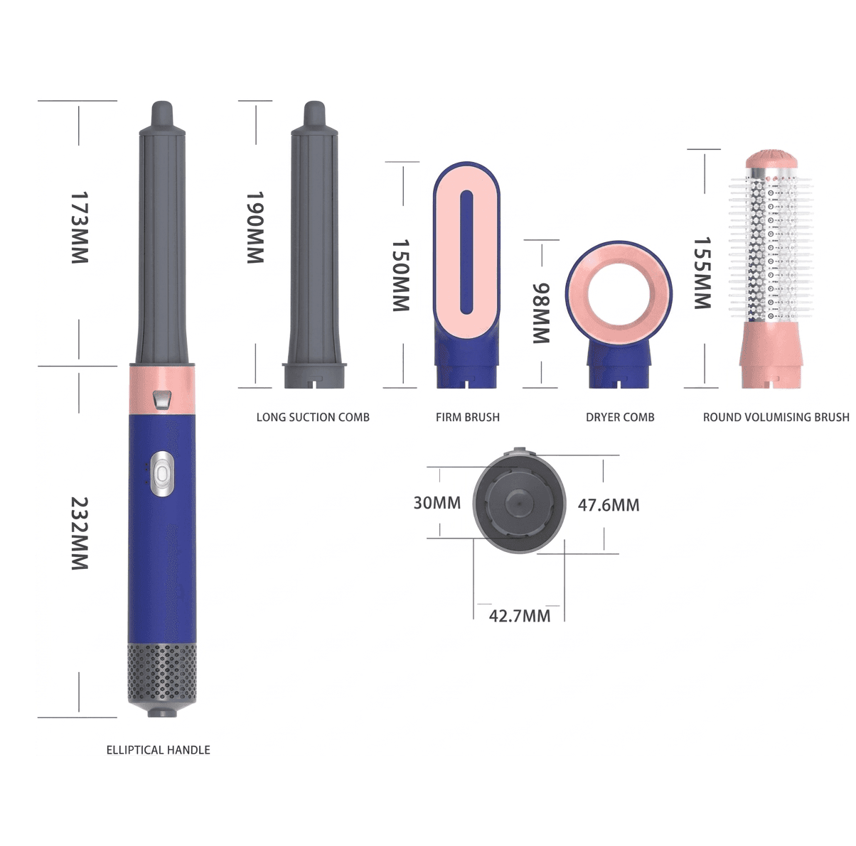 5 In 1 Multifunctional Hair Styler Set, Air Styler And Volumizer for Curled, Straightened, and Dried Hair view 3