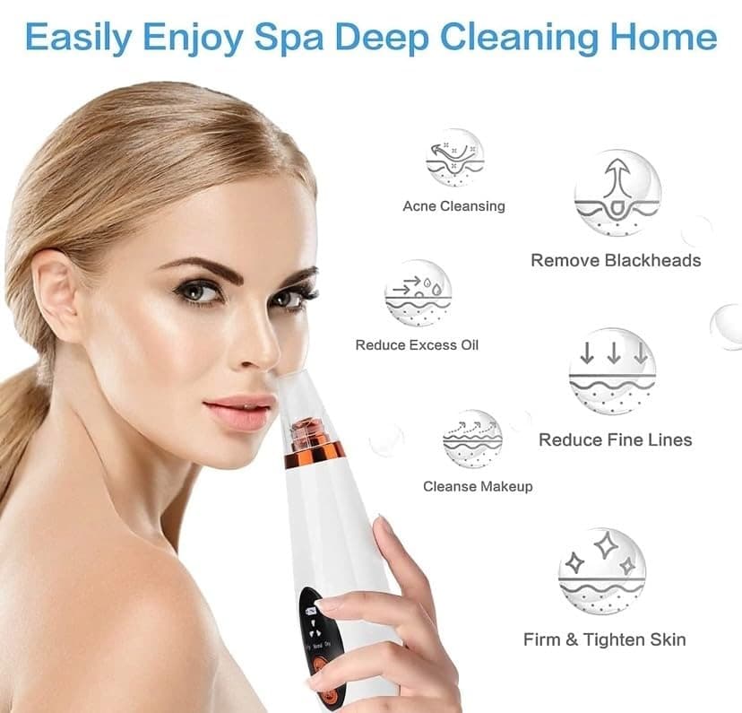 6 In 1 Rechargeable Electric Blackhead & Whitehead Remover Vacuum Pore Cleaner Facial Cleansing Tool view 6