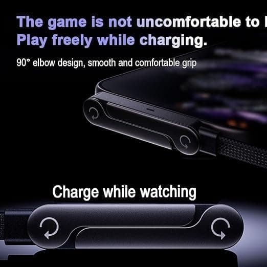 65W Braided USB-C Fast Charging Cable with Built-in 360° Foldable Metal Phone Stand view 4