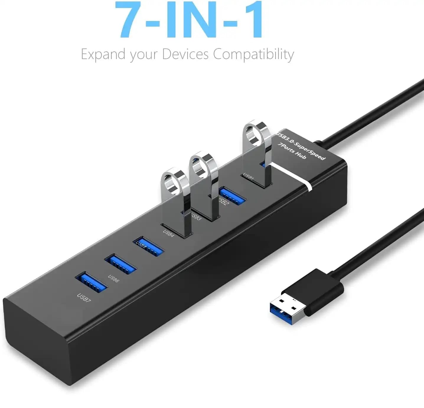7 Port USB Hub view 2