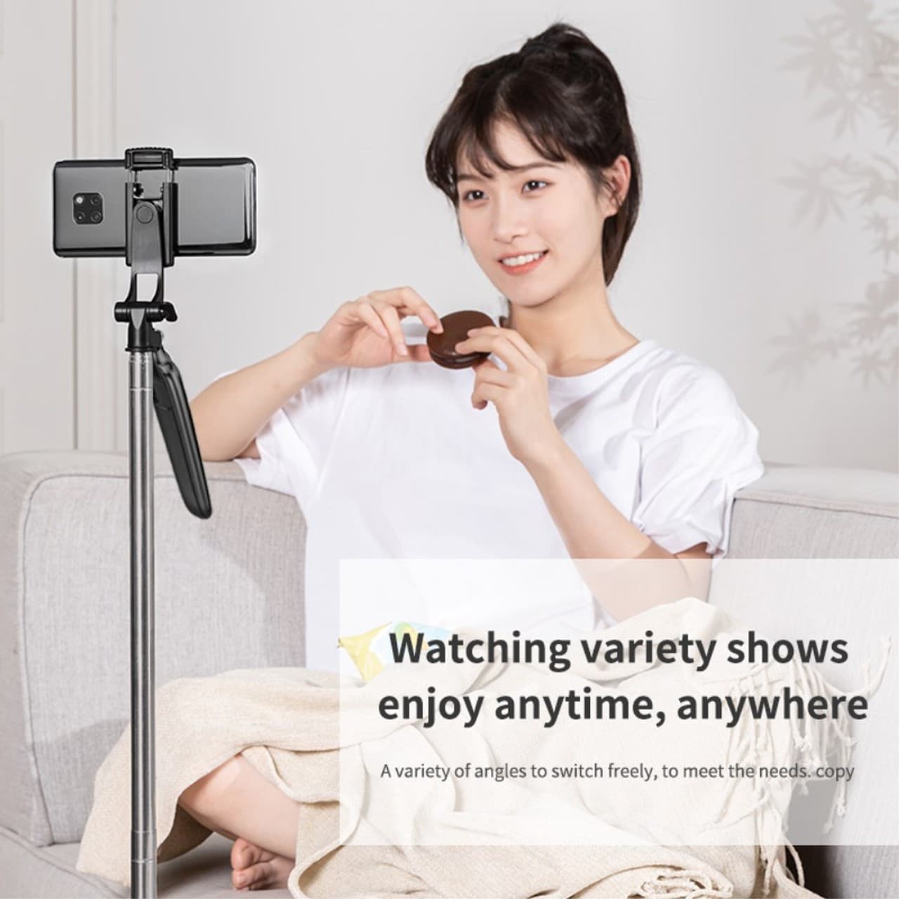 A36 1.6m Extendable Selfie Stick Mobile Stand Tripod With Bluetooth Remote view 5