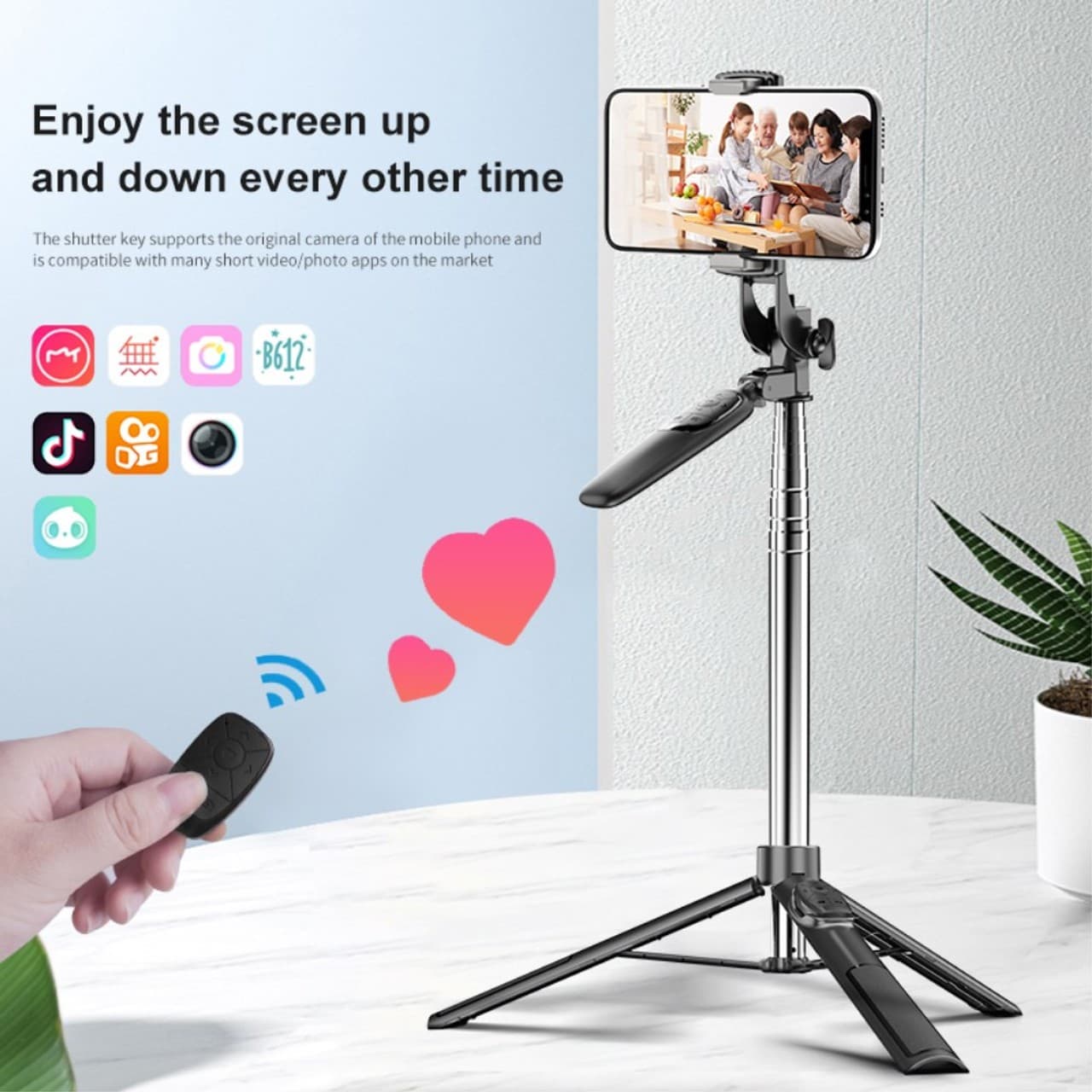 A36 1.6m Extendable Selfie Stick Mobile Stand Tripod With Bluetooth Remote view 6