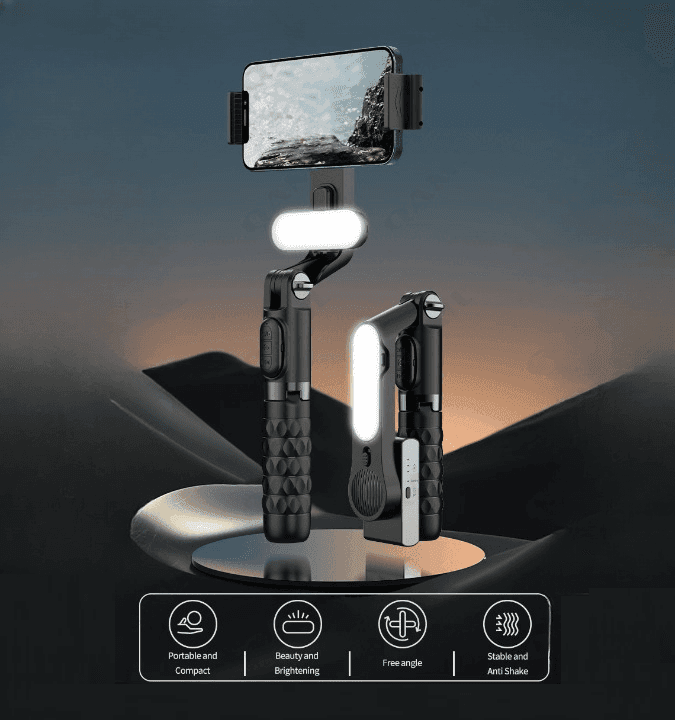 A6 Handheld Gimbal Stabilizer for Smartphone 1 Axis With Selfie Stick Tripod Stand Wireless Bluetooth Remote view 1