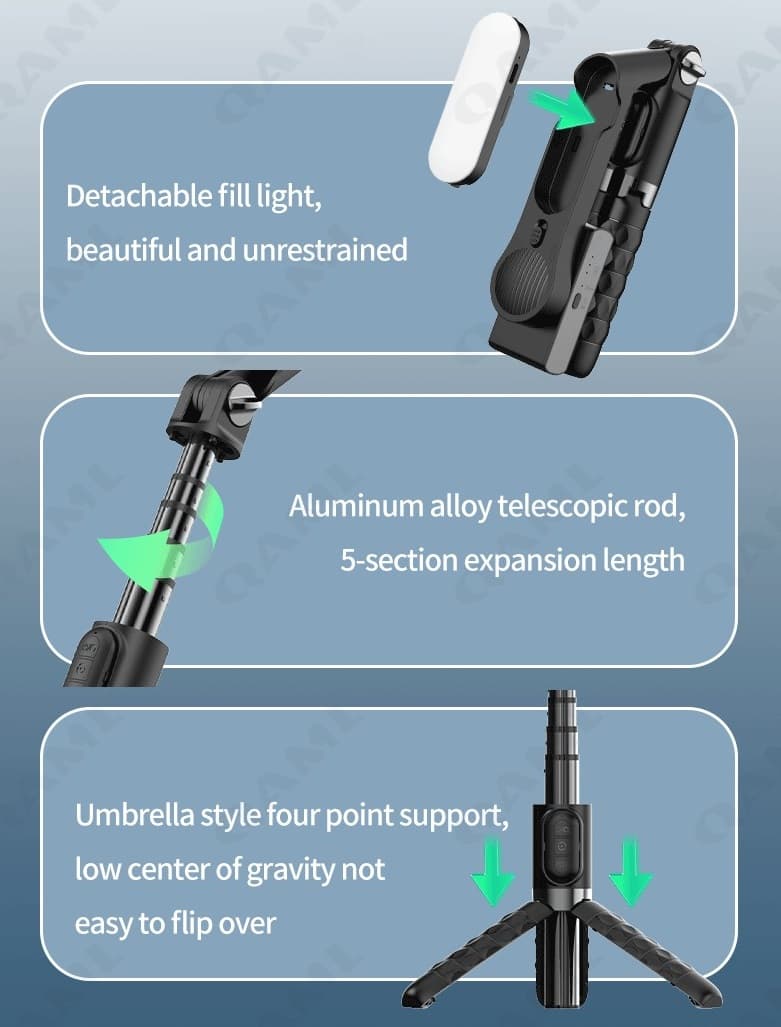 A6 Handheld Gimbal Stabilizer for Smartphone 1 Axis With Selfie Stick Tripod Stand Wireless Bluetooth Remote view 5
