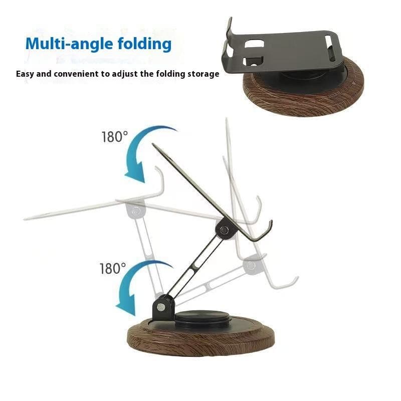 Adjustable Folding Wood Design Base Mobile Stand view 4