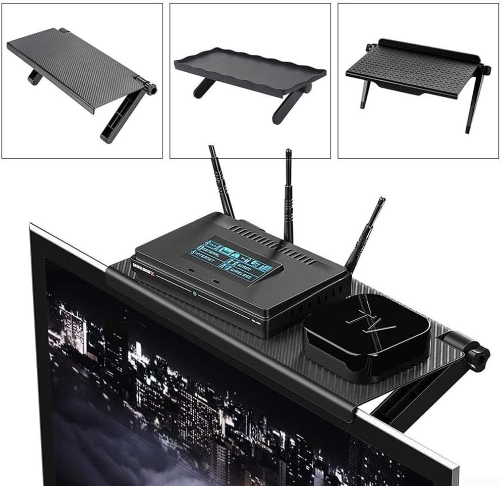 Adjustable Monitor TV Top Shelf & Stand Rack - Tool Free Organizer view 1