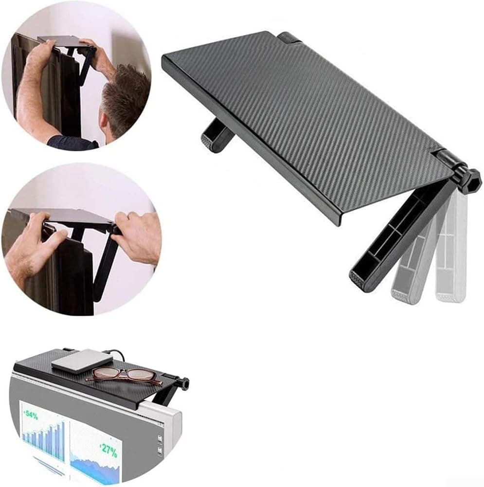 Adjustable Monitor TV Top Shelf & Stand Rack - Tool Free Organizer view 2