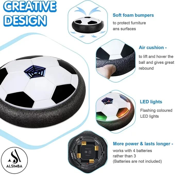 Air Floating Hover Soccer Ball With LED Lights – Indoor/Outdoor Battery Operated Toy For Kids view 3