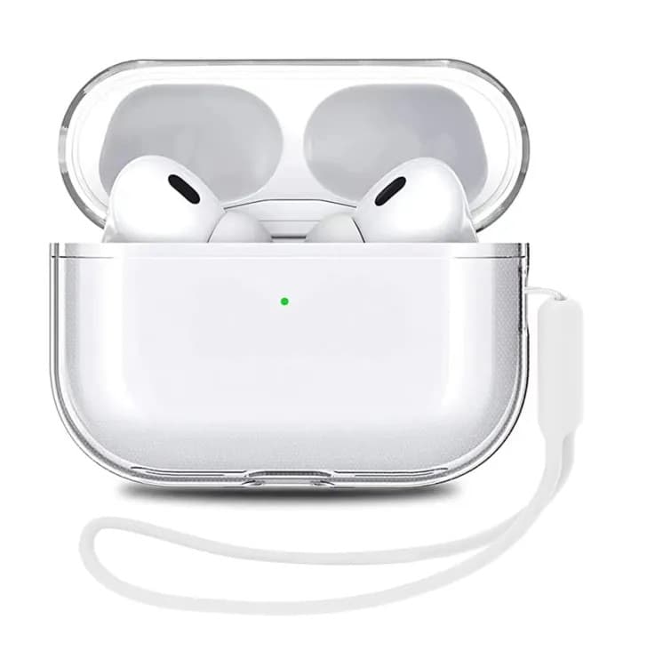 Airpods Pro 2nd Generation Transparent Cover Case With Hand Strap Lanyard view 1