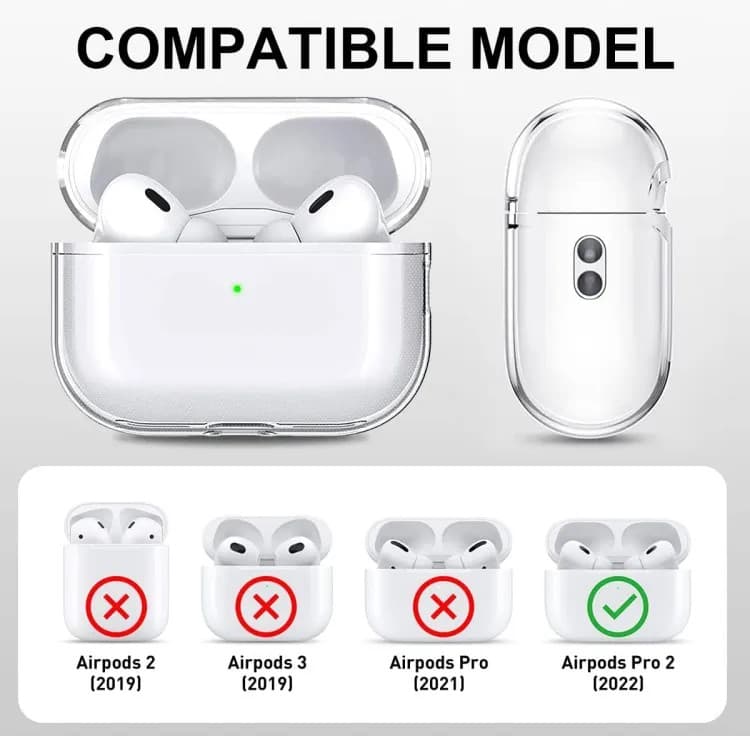 Airpods Pro 2nd Generation Transparent Cover Case With Hand Strap Lanyard view 2