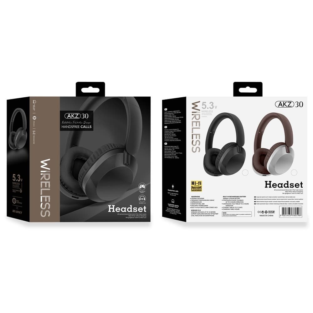 AKZ-30 Over-Ear Wireless Bluetooth Headphone With BT/TF/FM Modes view 5