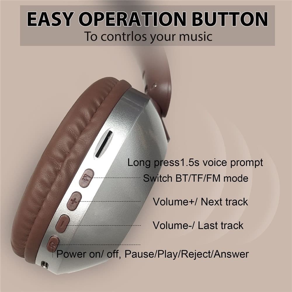 AKZ-30 Over-Ear Wireless Bluetooth Headphone With BT/TF/FM Modes view 3