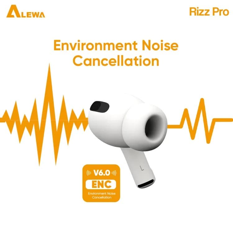 Alewa Rizz Pro Earbuds 5.3 Super Bass Sound 6H Music Time With free Silicon Cover V6.0 ENC view 3
