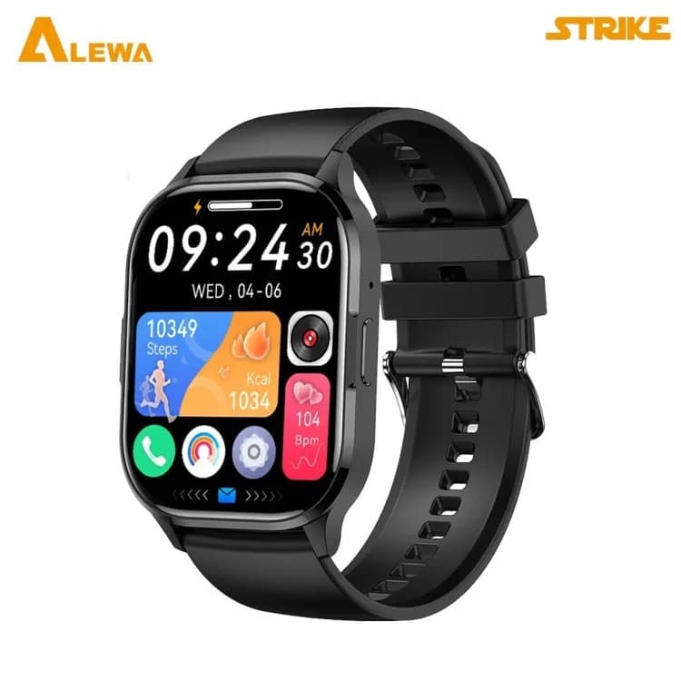 Alewa Strike Amoled Smartwatch 2.01″ Large Display Bluetooth Calling IP67 WaterProof Metal Body view 1