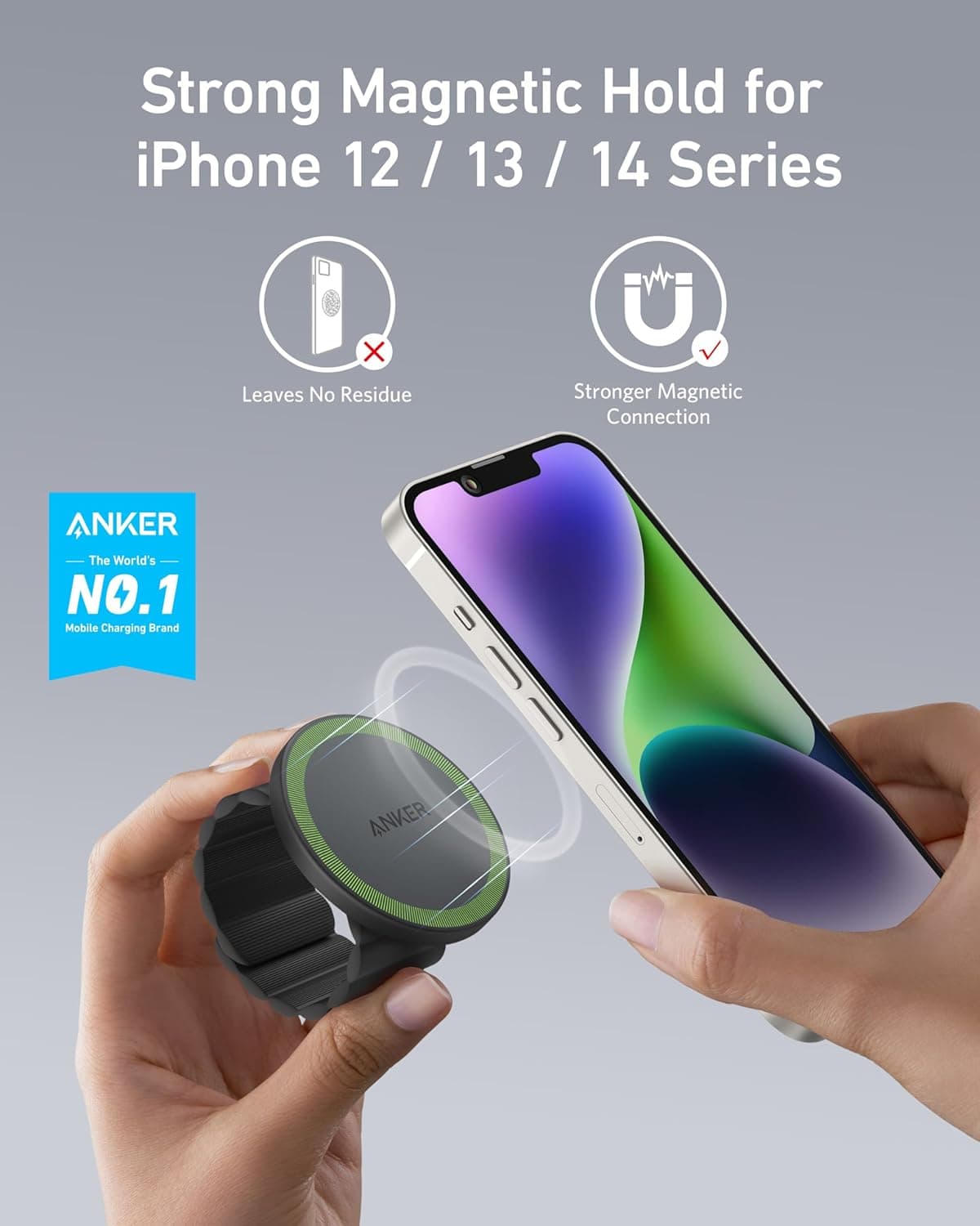 Anker 620 MagGo Magnetic Phone Grip with Adjustable Strap Compatible with iPhone 12–14 Series view 3