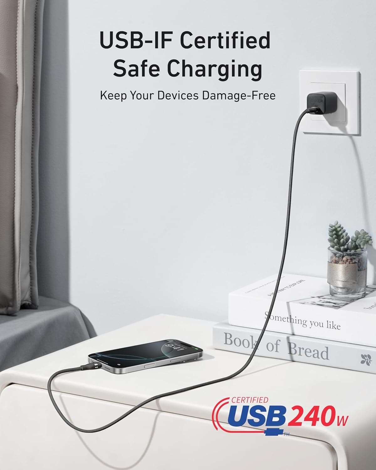 Anker A82E2 USB-C To USB-C 240W Braided Cable 1 Meter view 4