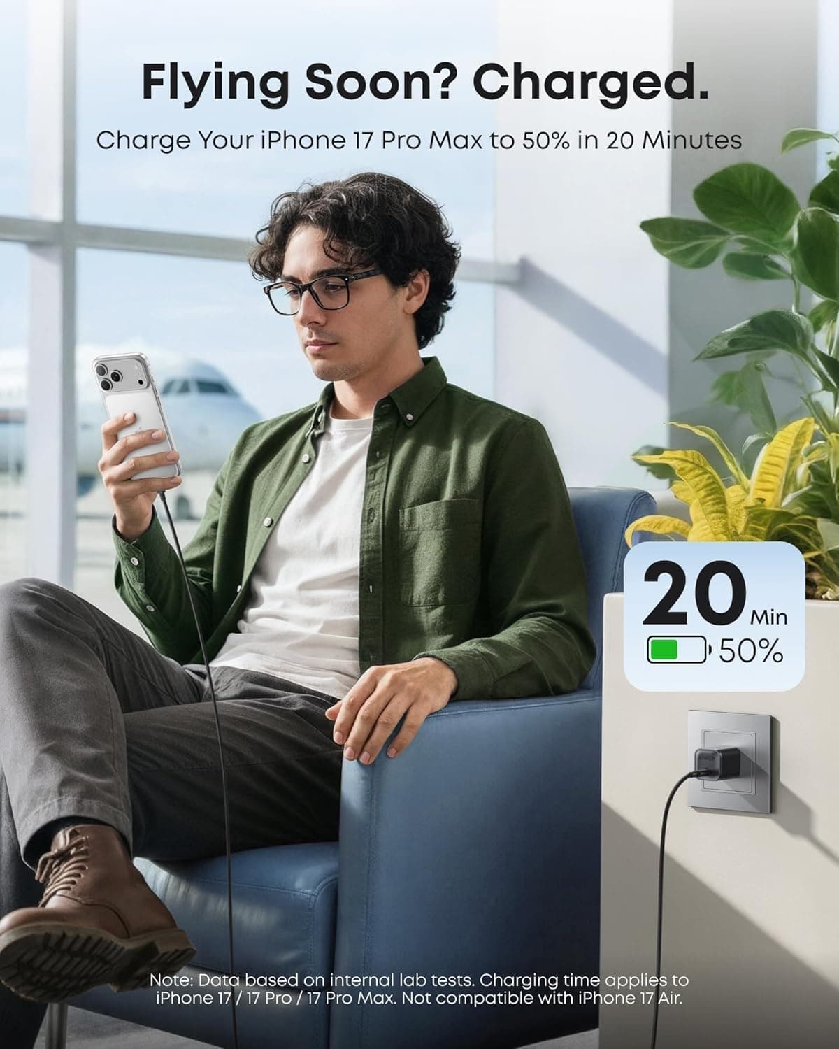 Anker B2692 45W GaN USB-C Fast Charger With 6ft Type-C Cable (Foldable Plug) view 4