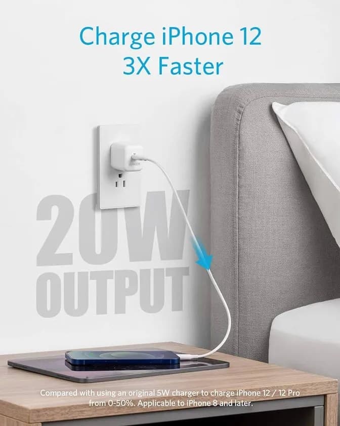 Anker PowerPort III 20W Cube Fast PD USB-C Charger With Foldable Plug view 4