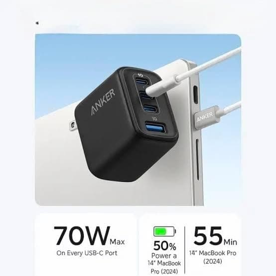 Anker Zolo 70W Charger 4-Port (A121C) Fast GaN Technology and Compact Charger view 2