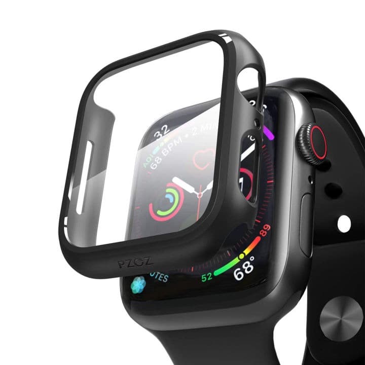 Apple Watch Series Tempered Glass Screen Protector Hard PC Case Overall Protective Cover view 1