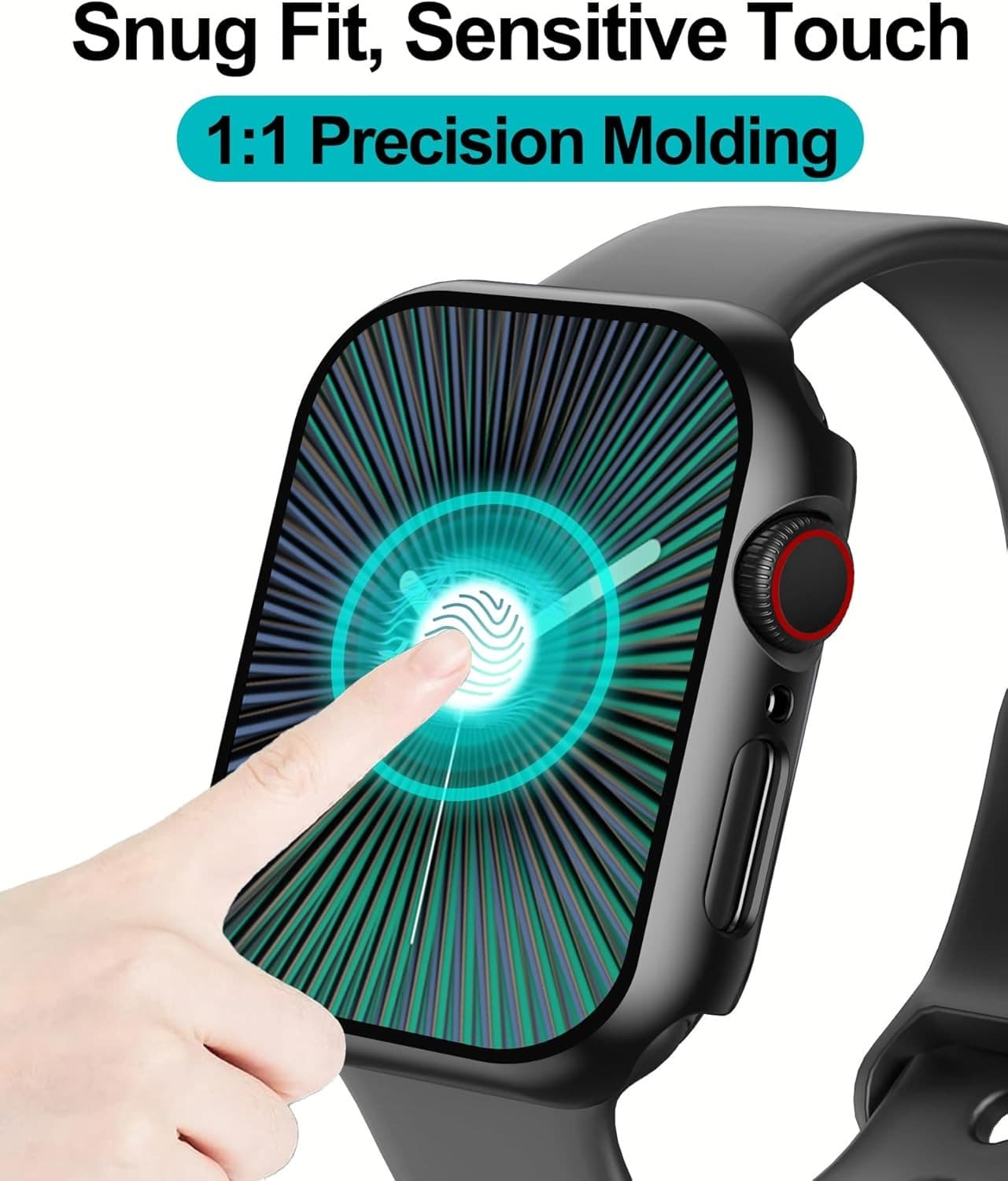 Apple Watch Series Tempered Glass Screen Protector Hard PC Case Overall Protective Cover view 2