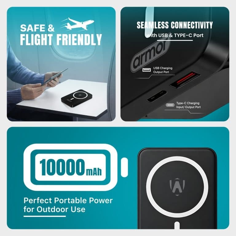 Armor AR14 10000mAh Compact Portable Wireless Powerbank view 3
