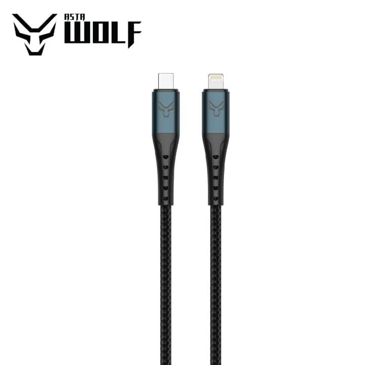 Asta WOLF Hyper 100cm Type-C To Lightning Cable 30W Braided Cable view 1