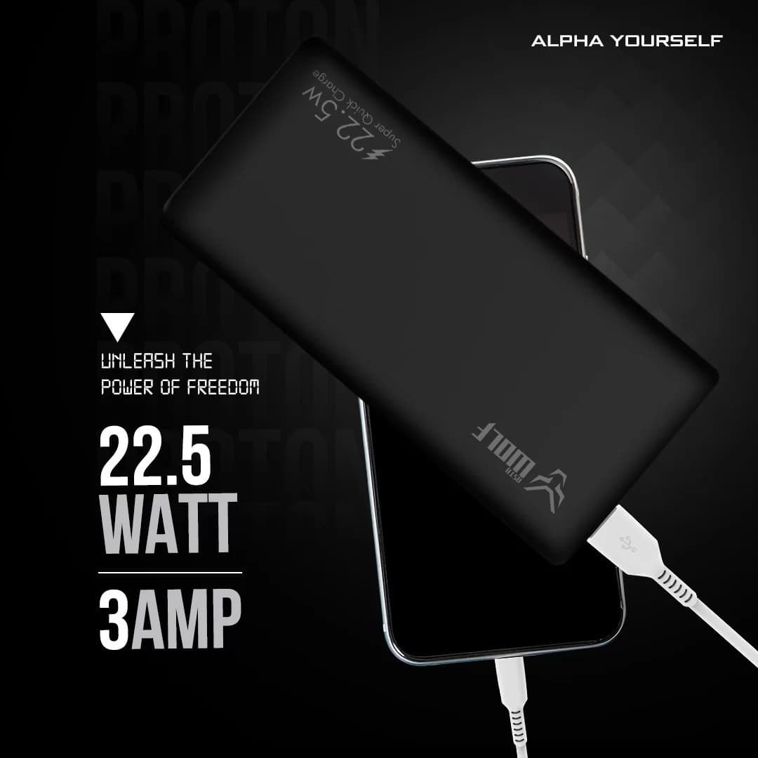 Asta WOLF Proton 10000mAh Slim Powerbank 22.5W Output Fast Charging view 3