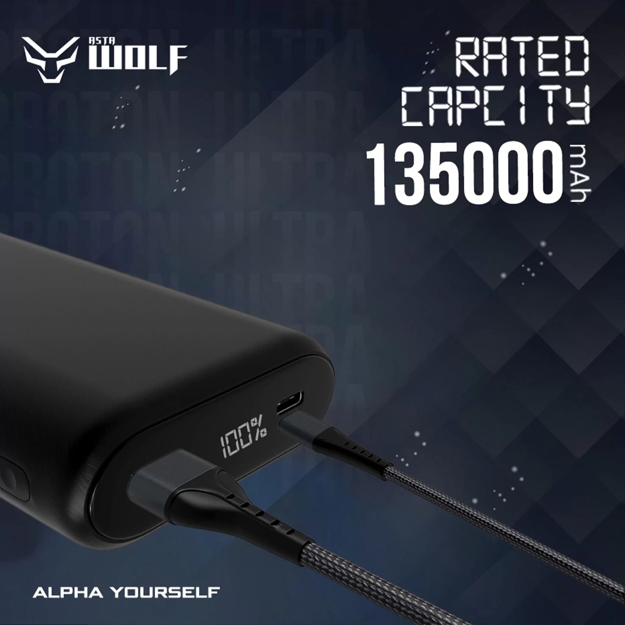 Asta WOLF Proton Ultra 20000mAh Power Bank 22.5W Output Slim And Portable view 2