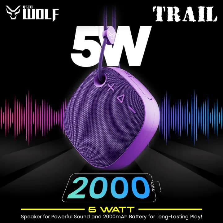 Asta WOLF TRAIL Bluetooth Speaker 15 Hours Playtime IPX4 Water Resistance view 3