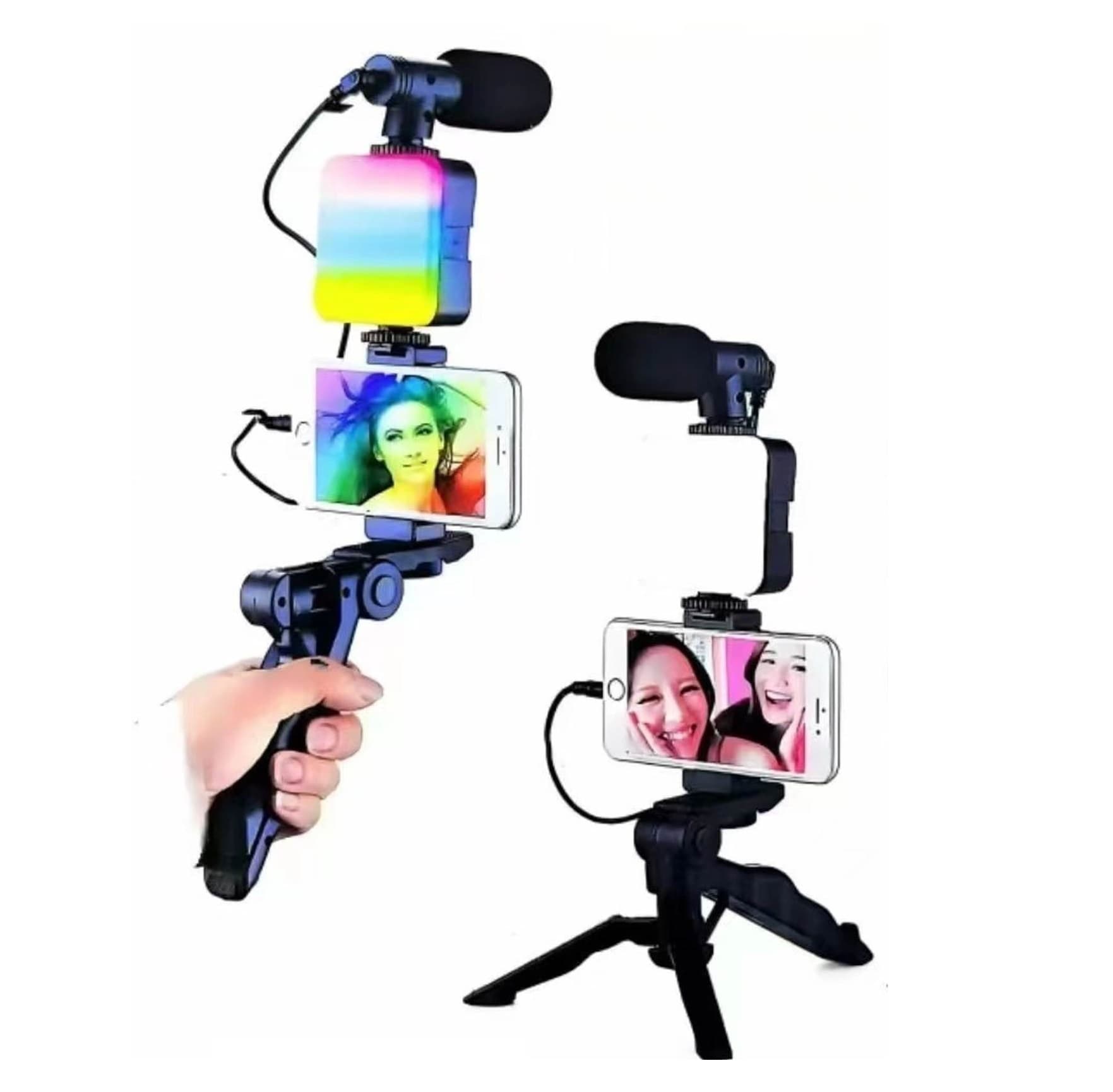 AY49 RGB Smartphone Vlogging Kit Tripod With LED Light view 1