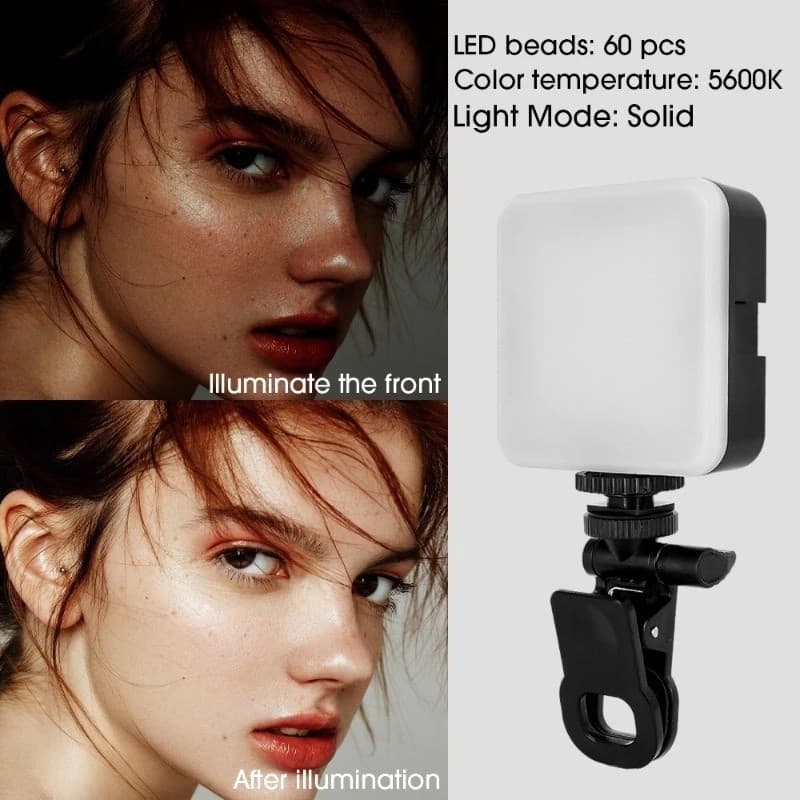 AY49D Minifocus Selfie LED Video Light With Clip For Camera Tablet Laptop Mobile view 4