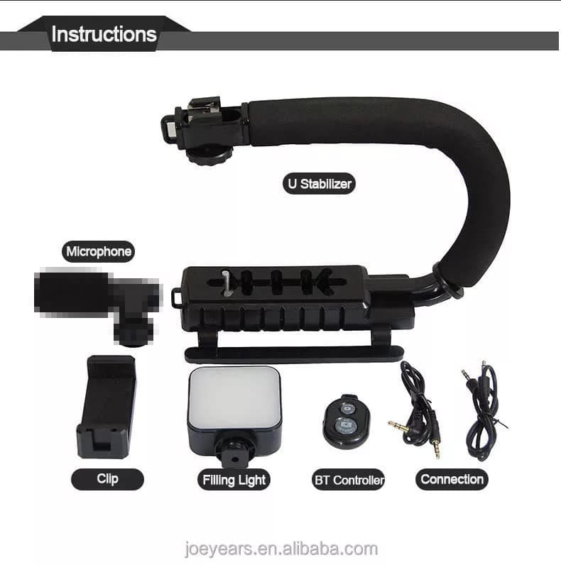 AY49U U Shaped Video Making Handheld Stabilizer Kit For Smartphone And Camera view 2