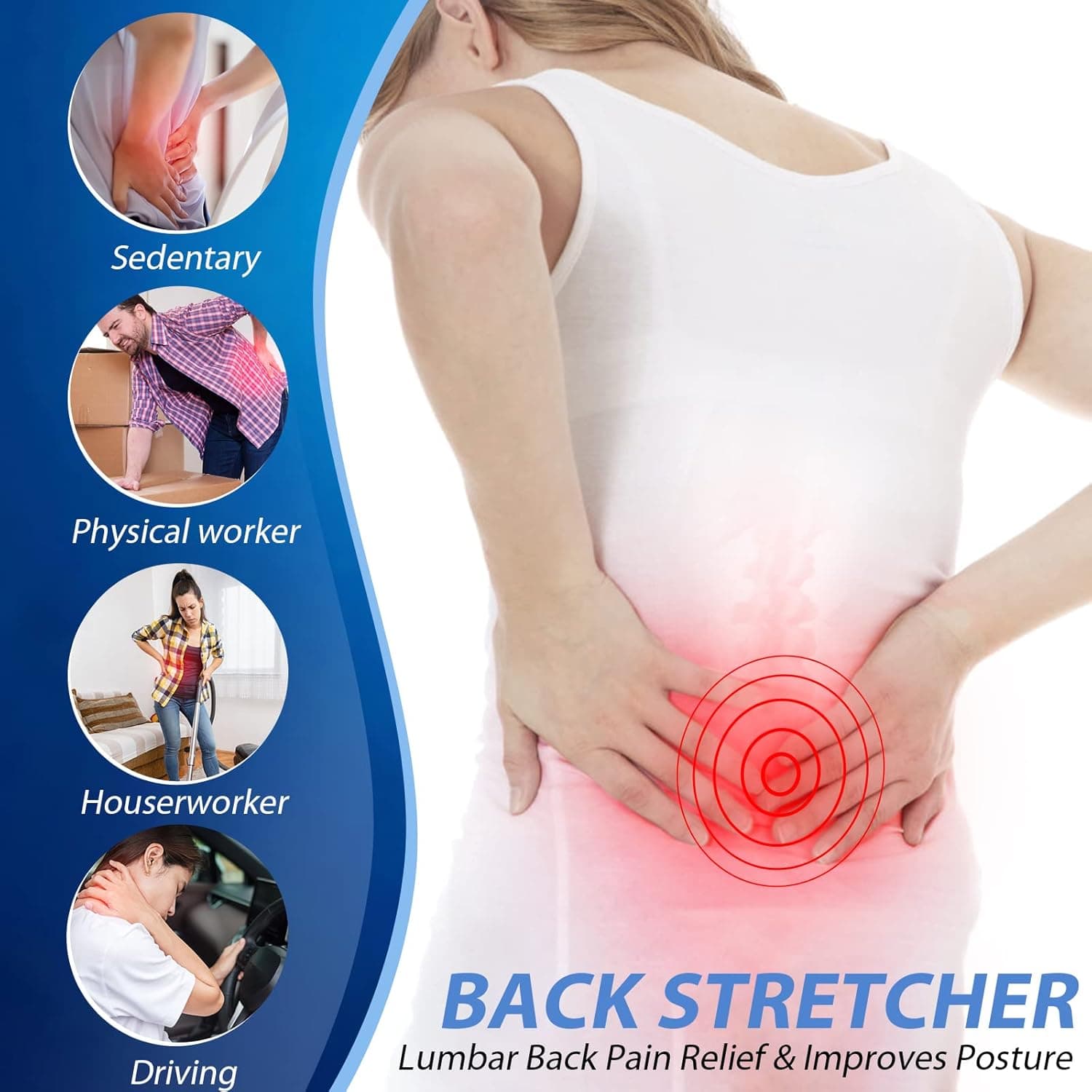 Back Stretcher For Back Pain Relief 3 Level Adjustable view 3