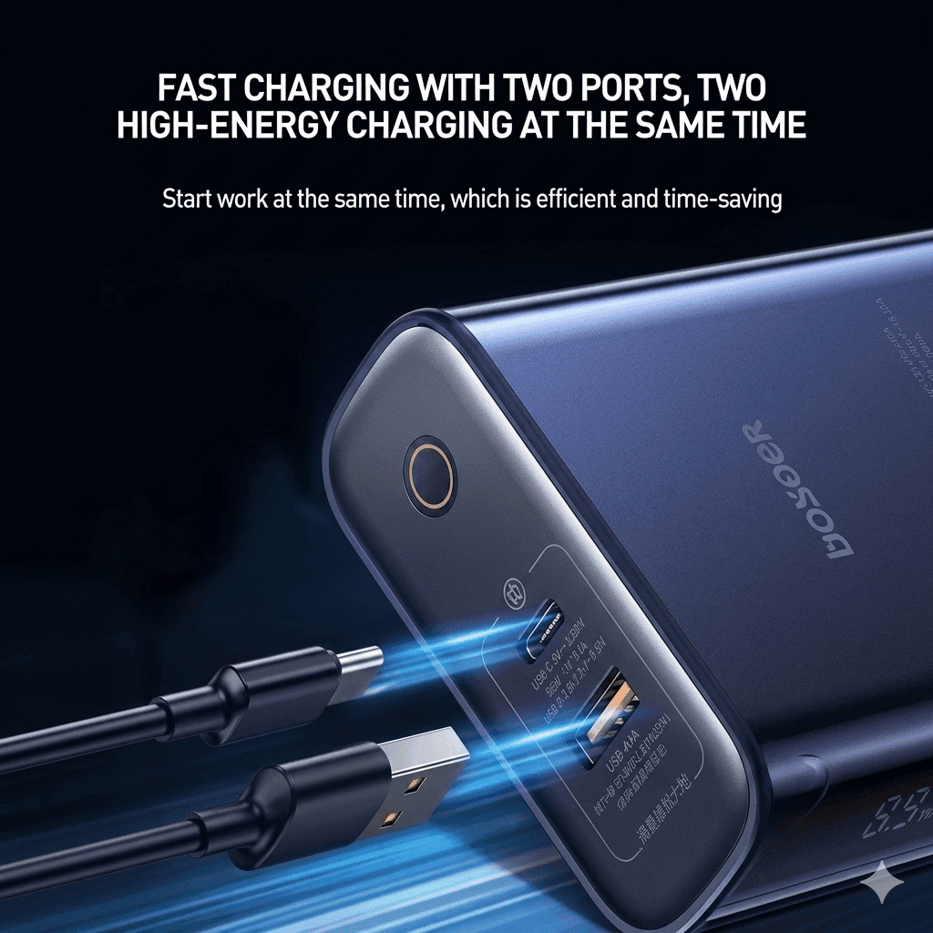 Baseus 10000mAh 22.5 Watt Explorer Series Semi Transparent Powerbank view 2
