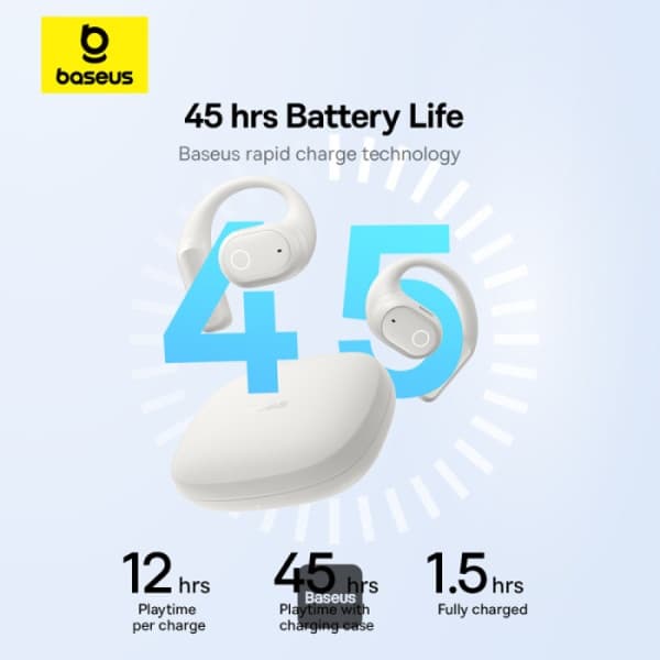 Baseus PLM122 Eli 10i Fit Open-Ear TWS Earbuds – Air Conduction BT 5.4 45H Battery IP54 Waterproof view 5