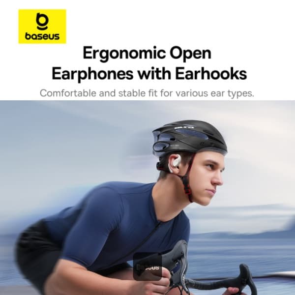 Baseus PLM122 Eli 10i Fit Open-Ear TWS Earbuds – Air Conduction BT 5.4 45H Battery IP54 Waterproof view 3
