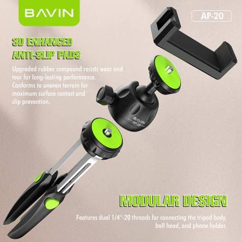 BAVIN AP20 Mini Portable Tripod Stand For Smartphones Cameras & Telescopes view 2