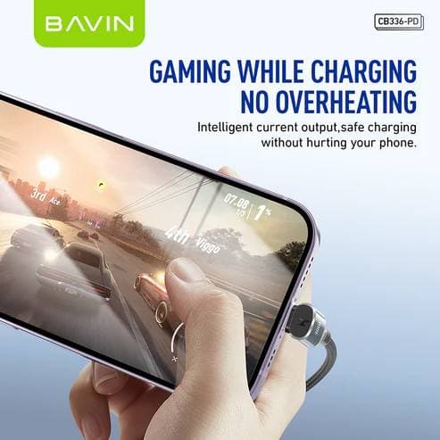 BAVIN CB336 30W iPhone PD Fast Charging 90° Right-Angle Gaming Data Cable view 4
