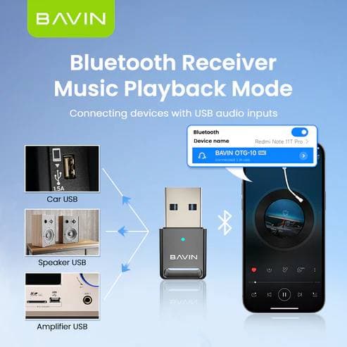 BAVIN OTG10 Wireless Bluetooth Audio Music Receiver Adapter view 2