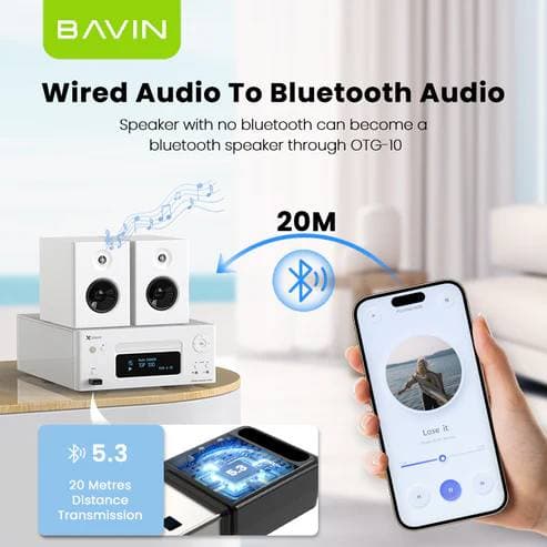 BAVIN OTG10 Wireless Bluetooth Audio Music Receiver Adapter view 5