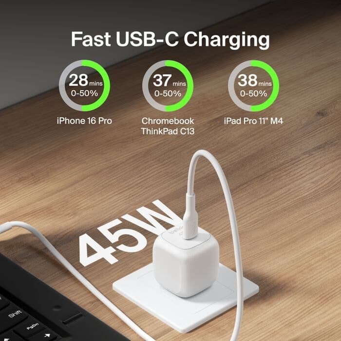 Belkin BoostCharge Compact USB-C Wall Charger 45W view 3
