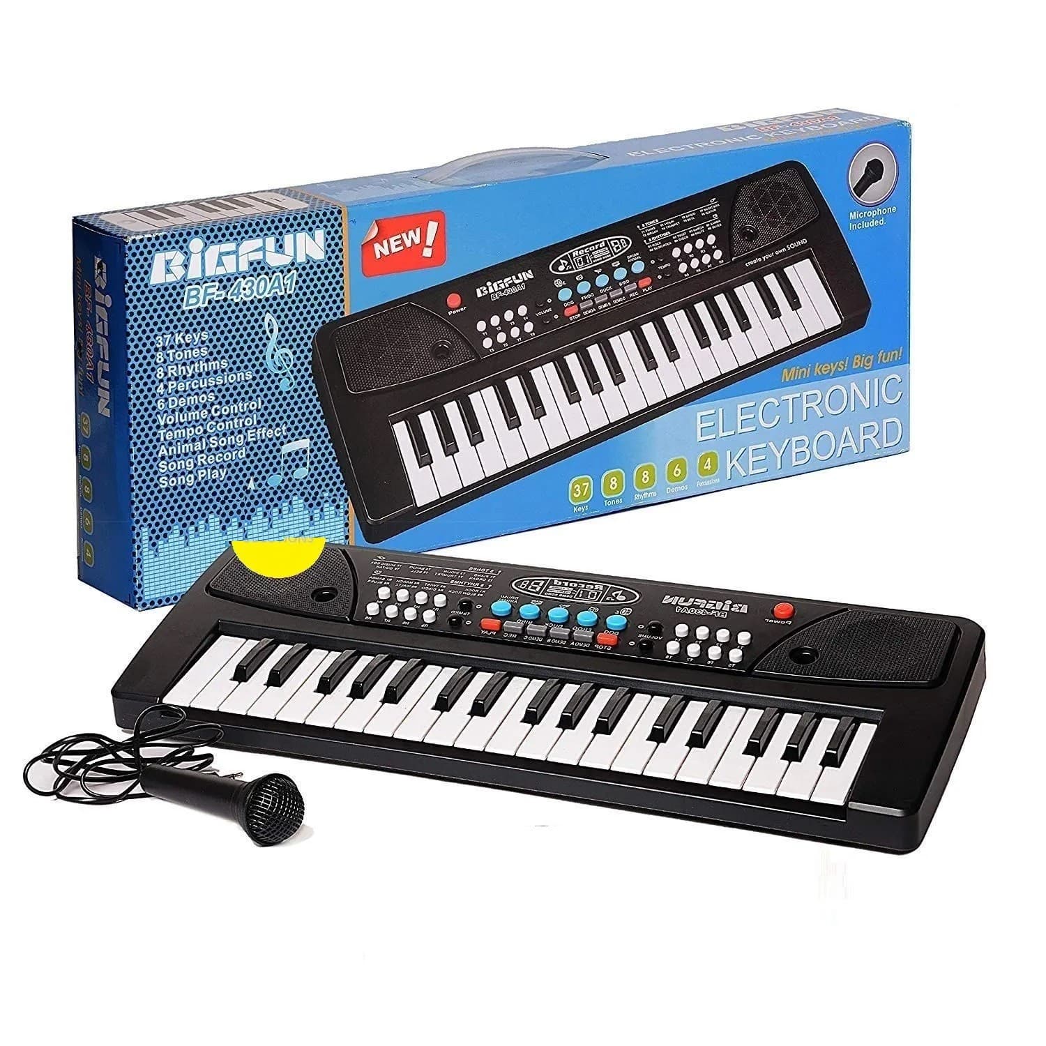 Bigfun BF430A1 37 Key Electronic Organ Piano Keyboard With Microphone And Recording Option view 1