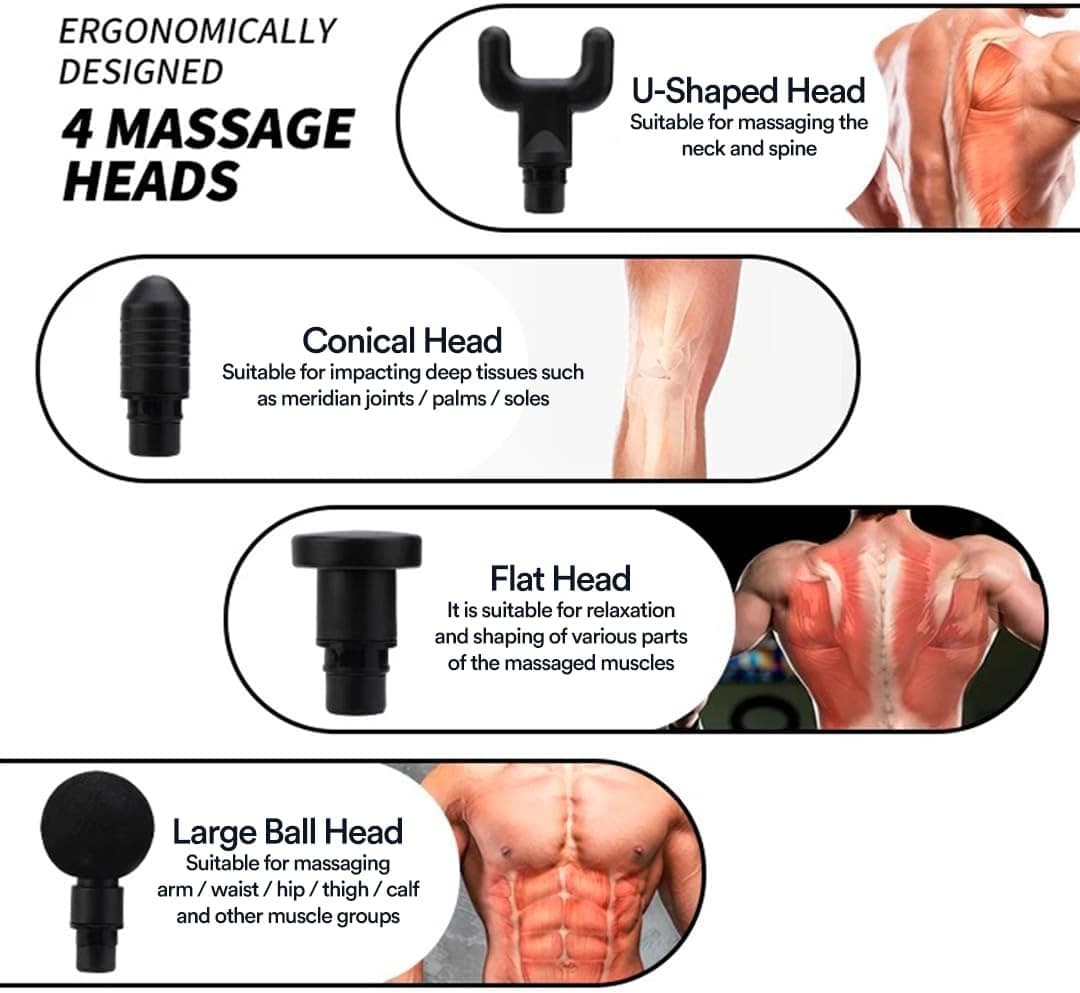 Blueidea BLD 326 Rechargeable Brushless Percussion Massage Gun Deep Tissue Muscle Massager view 4