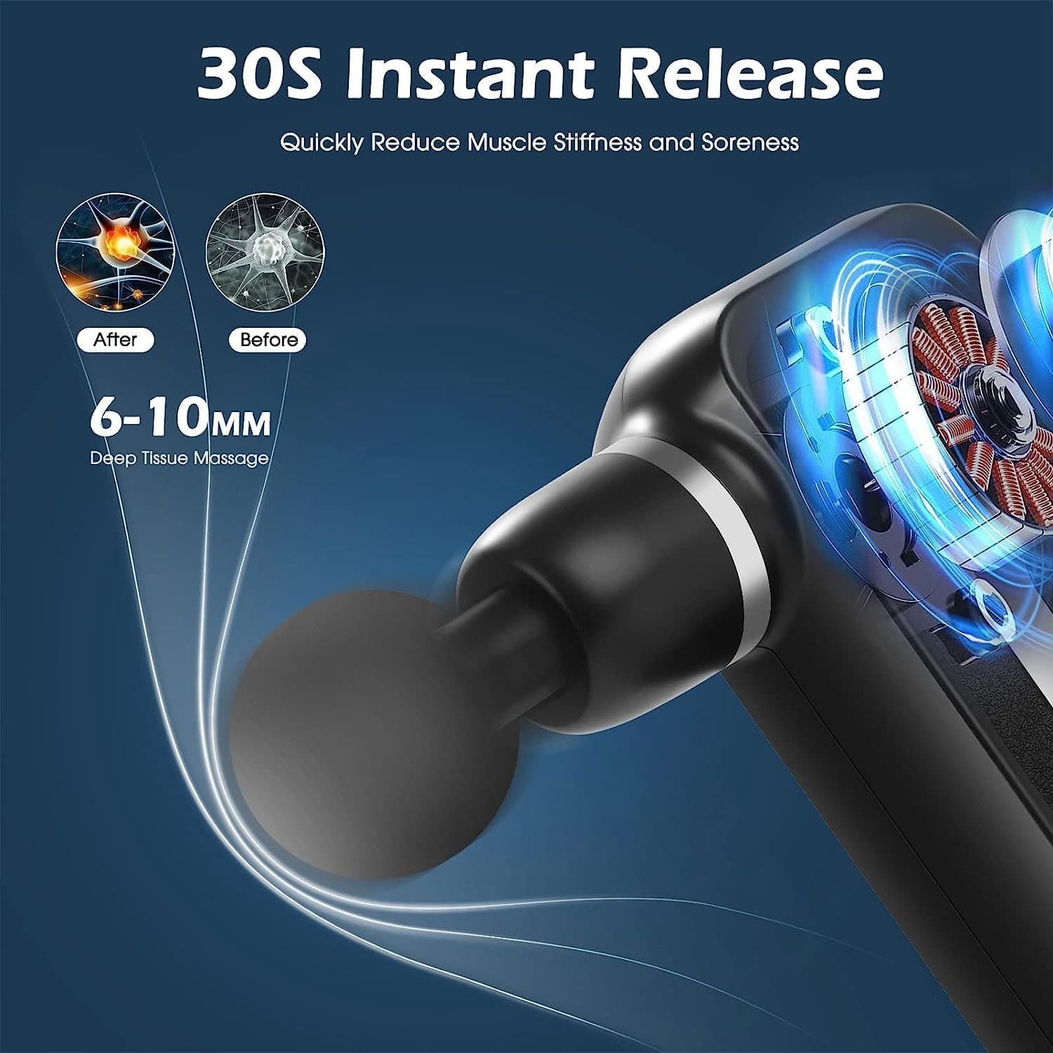 Blueidea LCD Display Power Pro Facial Massage Deep Muscle Massager view 4