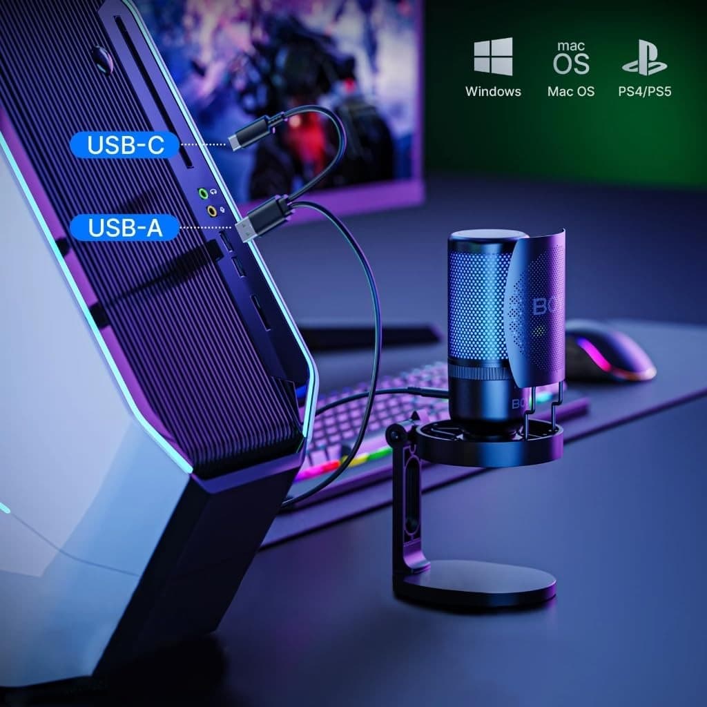 BOYA K3 RGB USB Type-C Microphone For Streaming, Gaming, Podcasting & Voice Over view 3